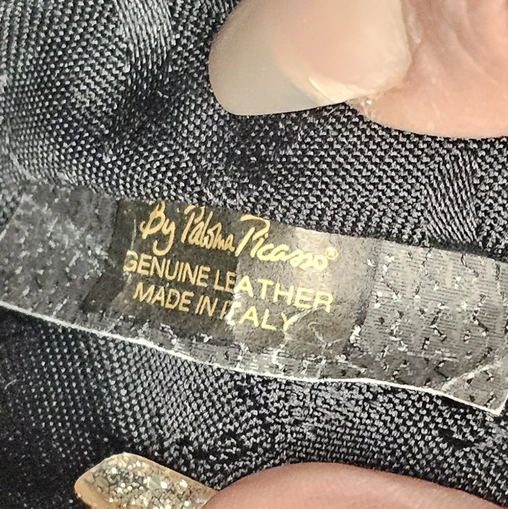 Paloma Picasso Black Genuine Leather Shoulder Bag with Gold Accents